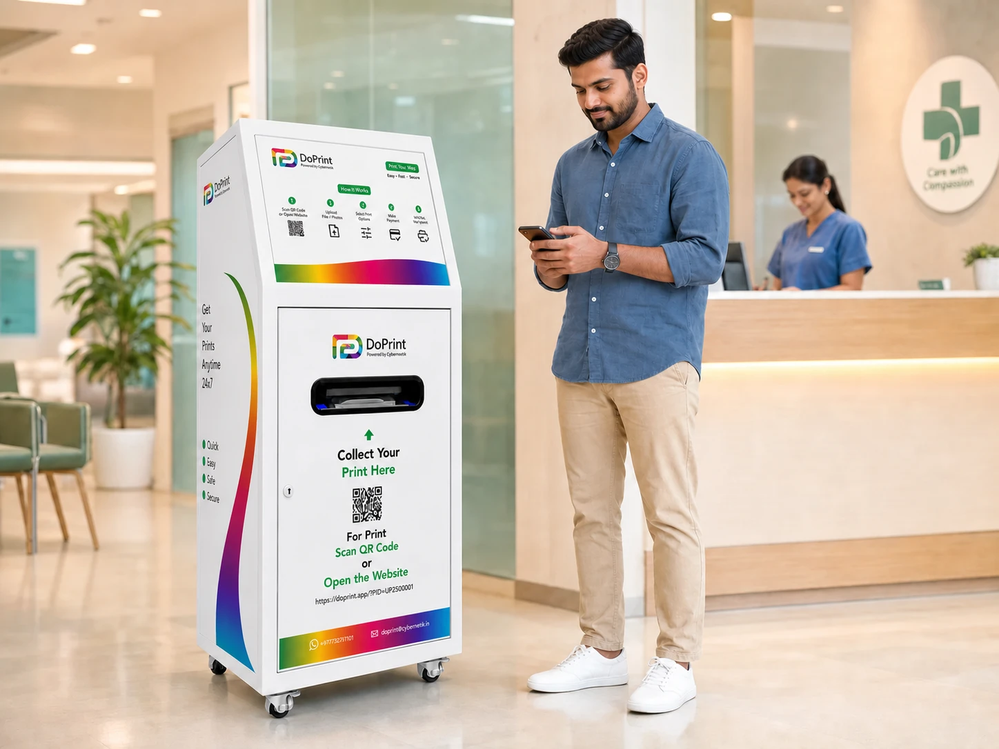 DoPrint kiosk for a hospitals