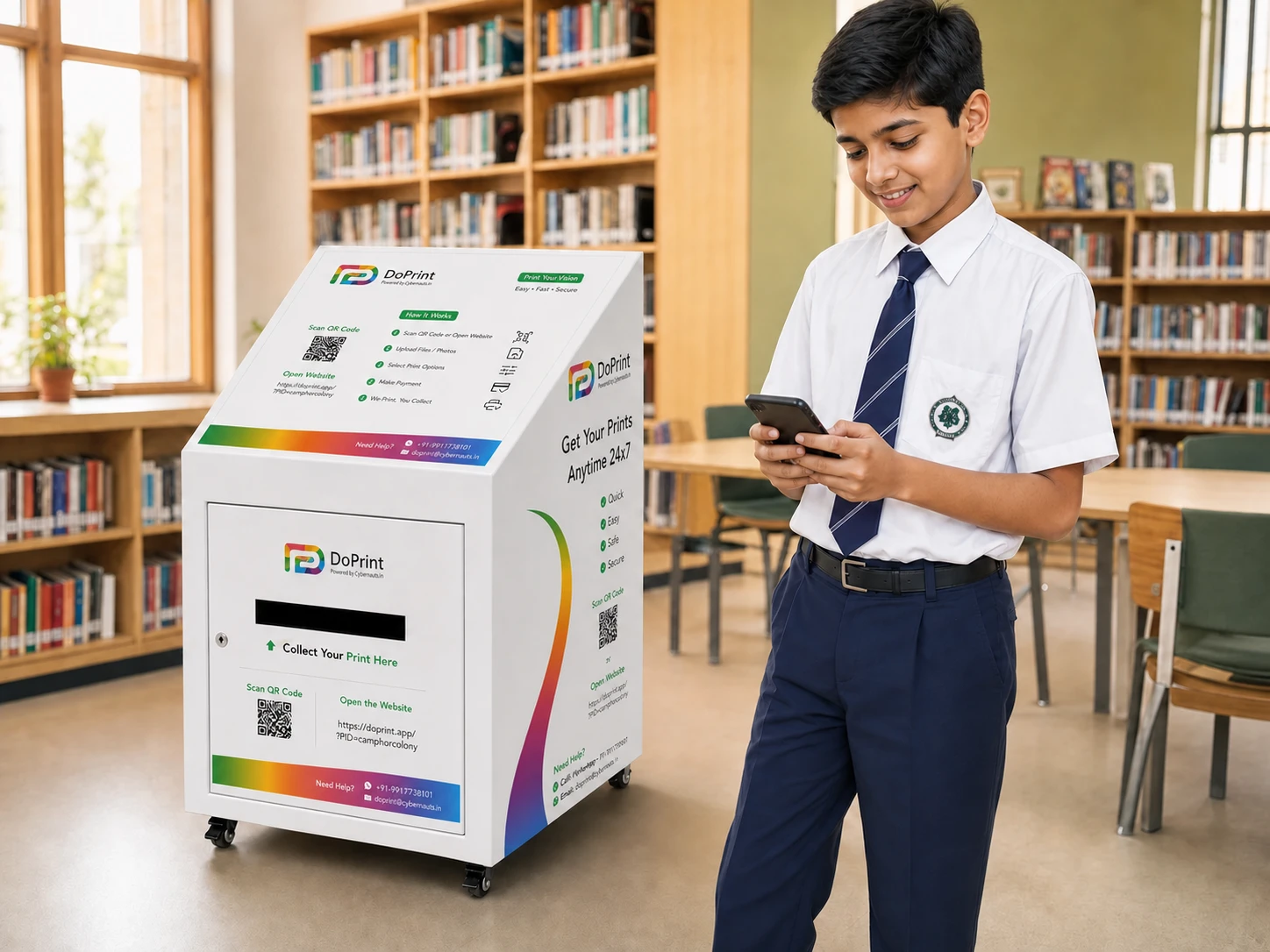 DoPrint kiosk for a schools