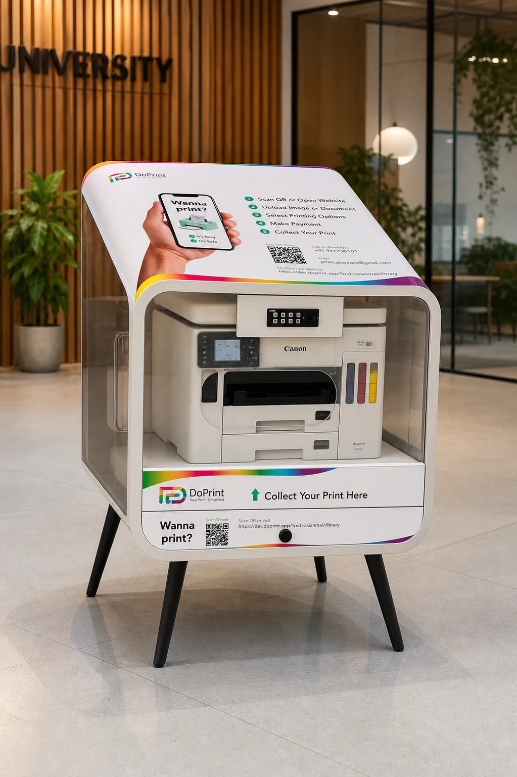 Live deployment of DoPrint kiosk